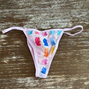 Colorful Bear Print Thong